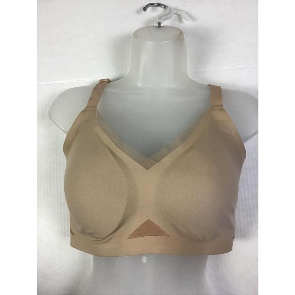 Honeylove 1X CrossOver Bra Nude Tan Beige Peekaboo Mesh Wireless